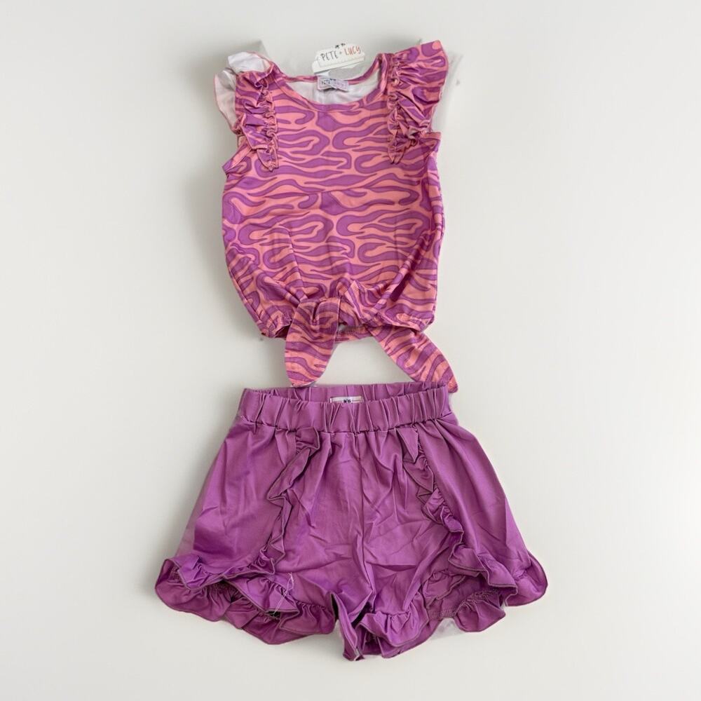 Pete & Lucy Wild And Free Outfit Set Pink Leopard Print Girls 3T NEW NWT